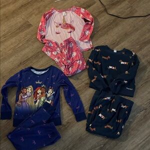 Old Navy Kids Blue Pajama Set with Princess Design